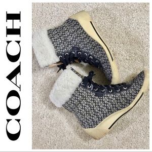 Coach “Nancy” Signature Logo Wedge Boots